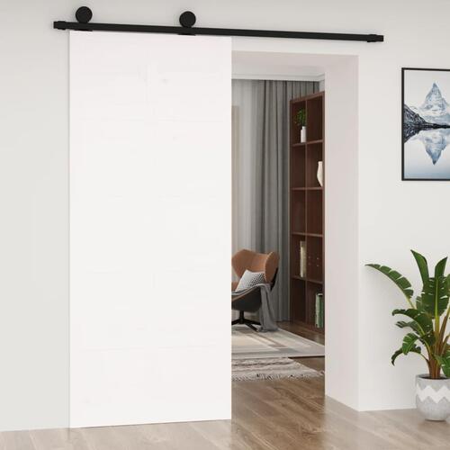 Skydedør 90x1,8x214 cm massivt fyrretræ hvid