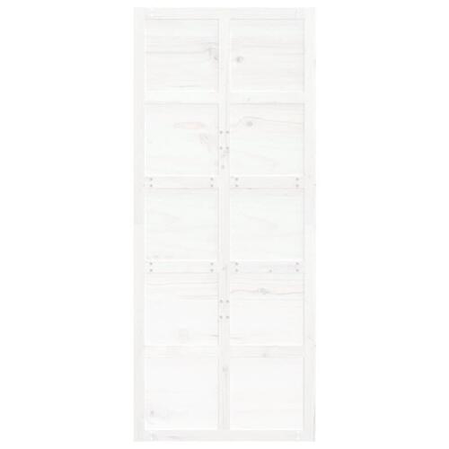 Skydedør 90x1,8x214 cm massivt fyrretræ hvid