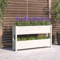 Plantekasse 112x25x66 cm massivt fyrretræ hvid