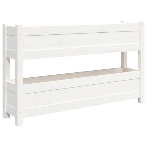 Plantekasse 112x25x66 cm massivt fyrretræ hvid