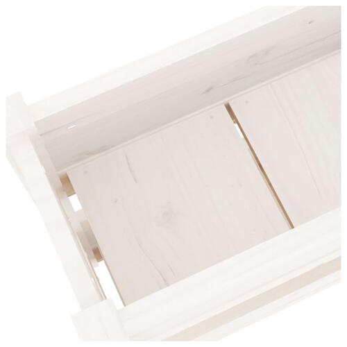 Plantekasse 112x25x66 cm massivt fyrretræ hvid