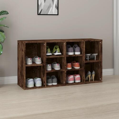 Skobænk 103x30x54,5 cm konstrueret træ røget egetræsfarve