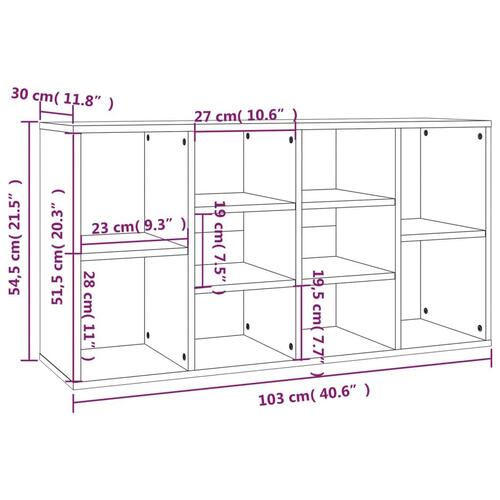 Skobænk 103x30x54,5 cm konstrueret træ røget egetræsfarve