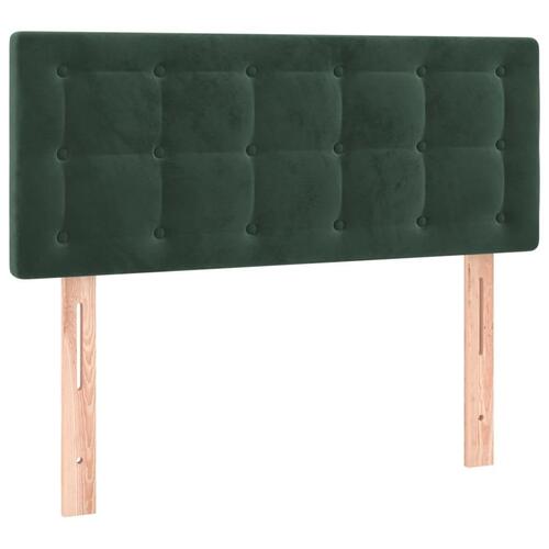 Kontinentalseng med LED-lys 80x200 cm velour mørkegrøn
