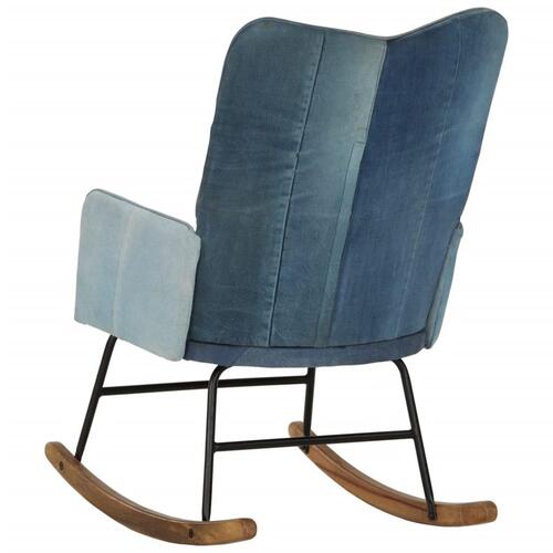 Gyngestol lærred denim-patchwork blå