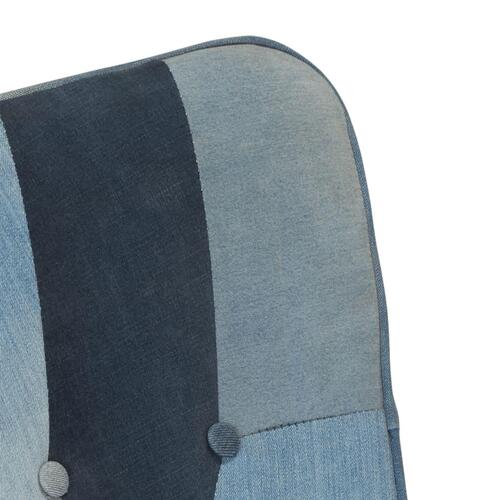 Gyngestol lærred denim-patchwork blå