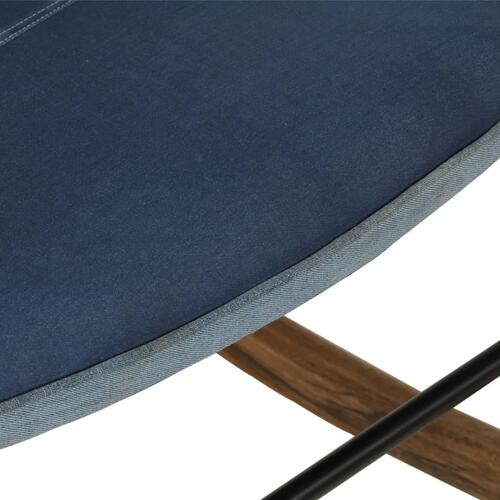 Gyngestol lærred denim-patchwork blå