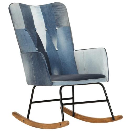 Gyngestol lærred denim-patchwork blå