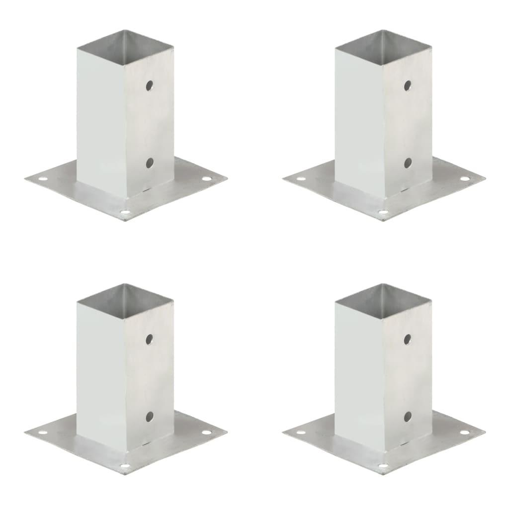 Stolpefod 4 stk. 71 mm galvaniseret metal