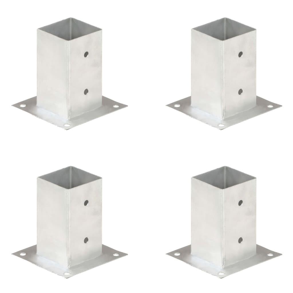 Stolpefod 4 stk. 81 mm galvaniseret metal