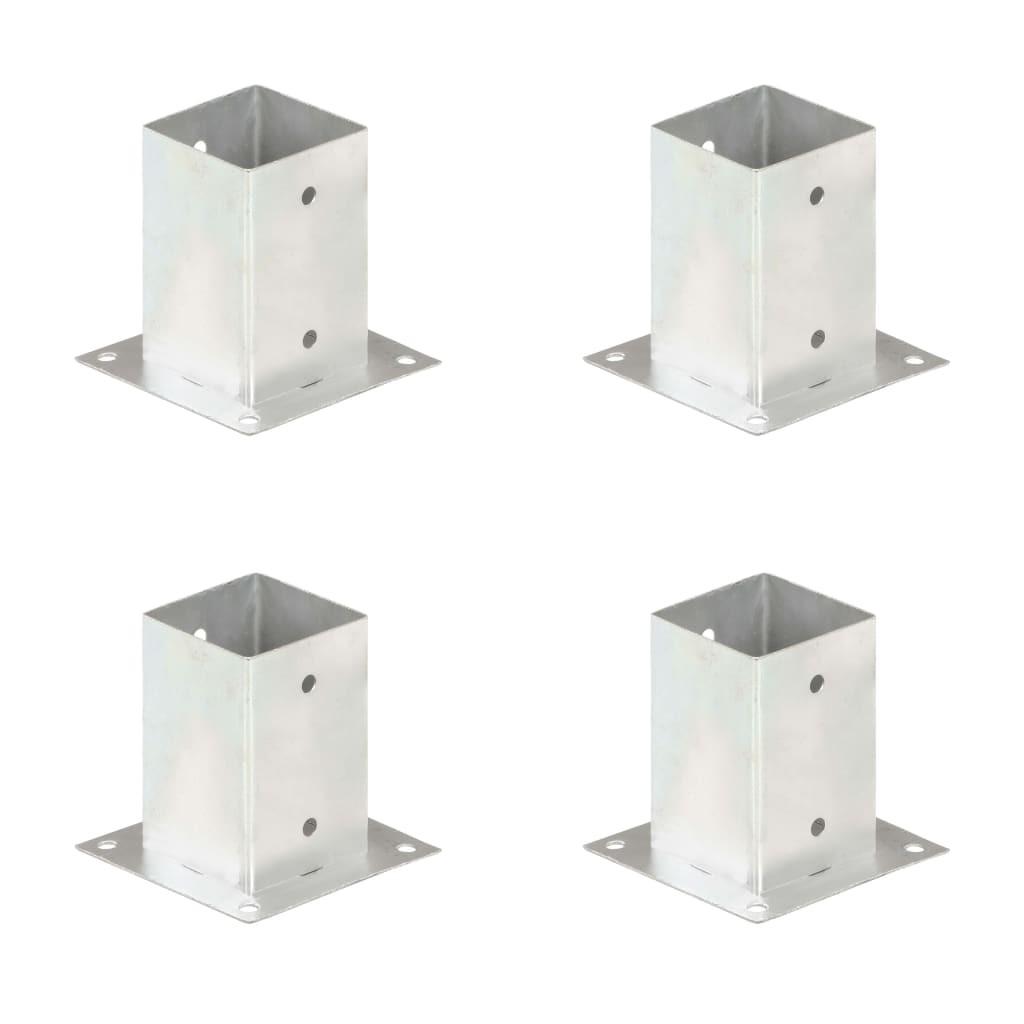 Stolpefod 4 stk. 91 mm galvaniseret metal