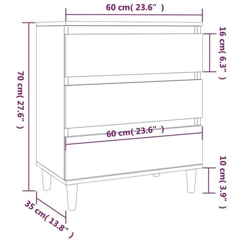 Skænk 60x35x70 cm konstrueret træ grå sonoma-eg