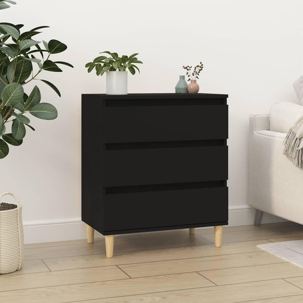 Skænk 60x35x70 cm konstrueret træ sort