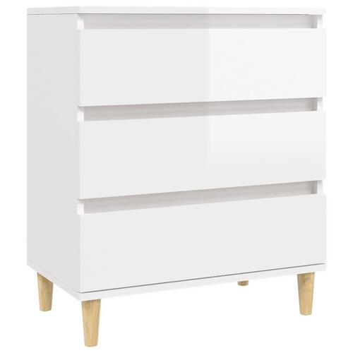 Skænk 60x35x70 cm konstrueret træ hvid højglans