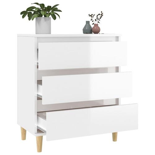 Skænk 60x35x70 cm konstrueret træ hvid højglans