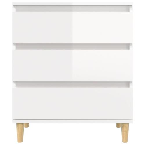 Skænk 60x35x70 cm konstrueret træ hvid højglans