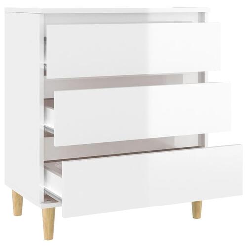 Skænk 60x35x70 cm konstrueret træ hvid højglans