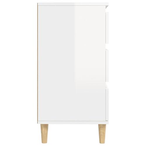 Skænk 60x35x70 cm konstrueret træ hvid højglans