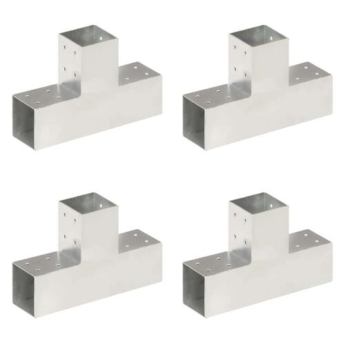 Stolpebeslag T-form 4 stk. 81x81 mm galvaniseret metal