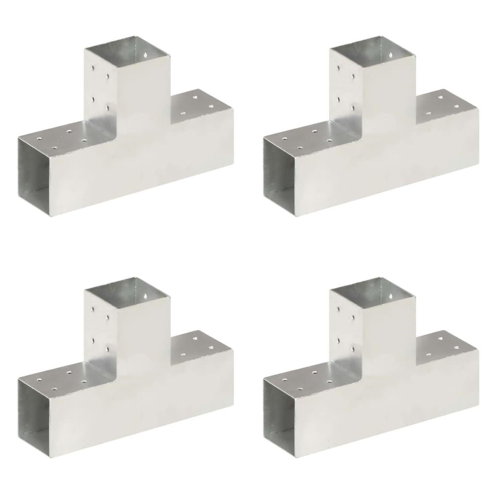 Stolpebeslag T-form 4 stk. 81x81 mm galvaniseret metal