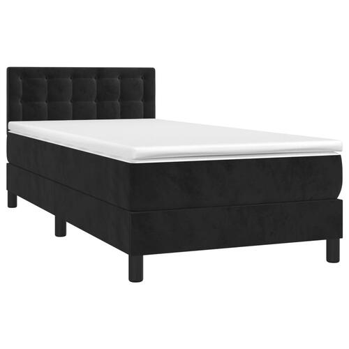 Kontinentalseng med LED-lys 80x200 cm velour sort