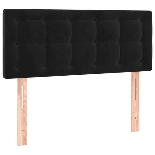 Kontinentalseng med LED-lys 80x200 cm velour sort