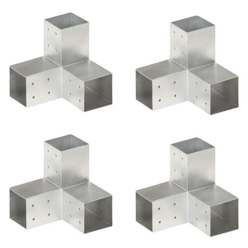 Stolpebeslag Y-form 4 stk. 81x81 mm galvaniseret metal