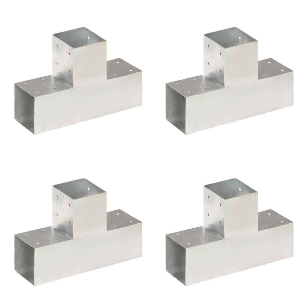 Stolpebeslag T-form 4 stk. 91x91 mm galvaniseret metal