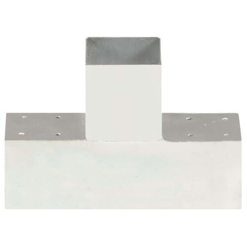 Stolpebeslag T-form 4 stk. 91x91 mm galvaniseret metal