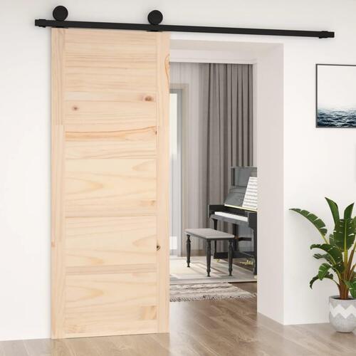 Skydedør 80x1,8x204,5 cm massivt fyrretræ