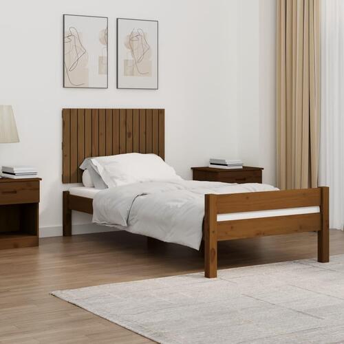 Sengegavl 95,5x3x60 cm massivt fyrretræ gyldenbrun