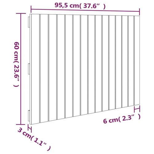 Sengegavl 95,5x3x60 cm massivt fyrretræ gyldenbrun