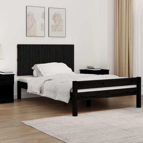 Sengegavl 127,5x3x60 cm massivt fyrretræ sort