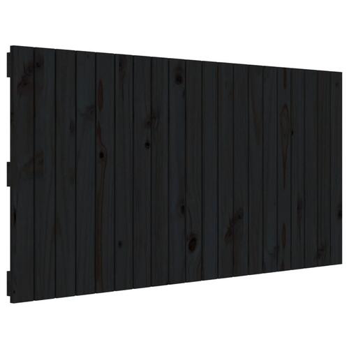 Sengegavl 127,5x3x60 cm massivt fyrretræ sort