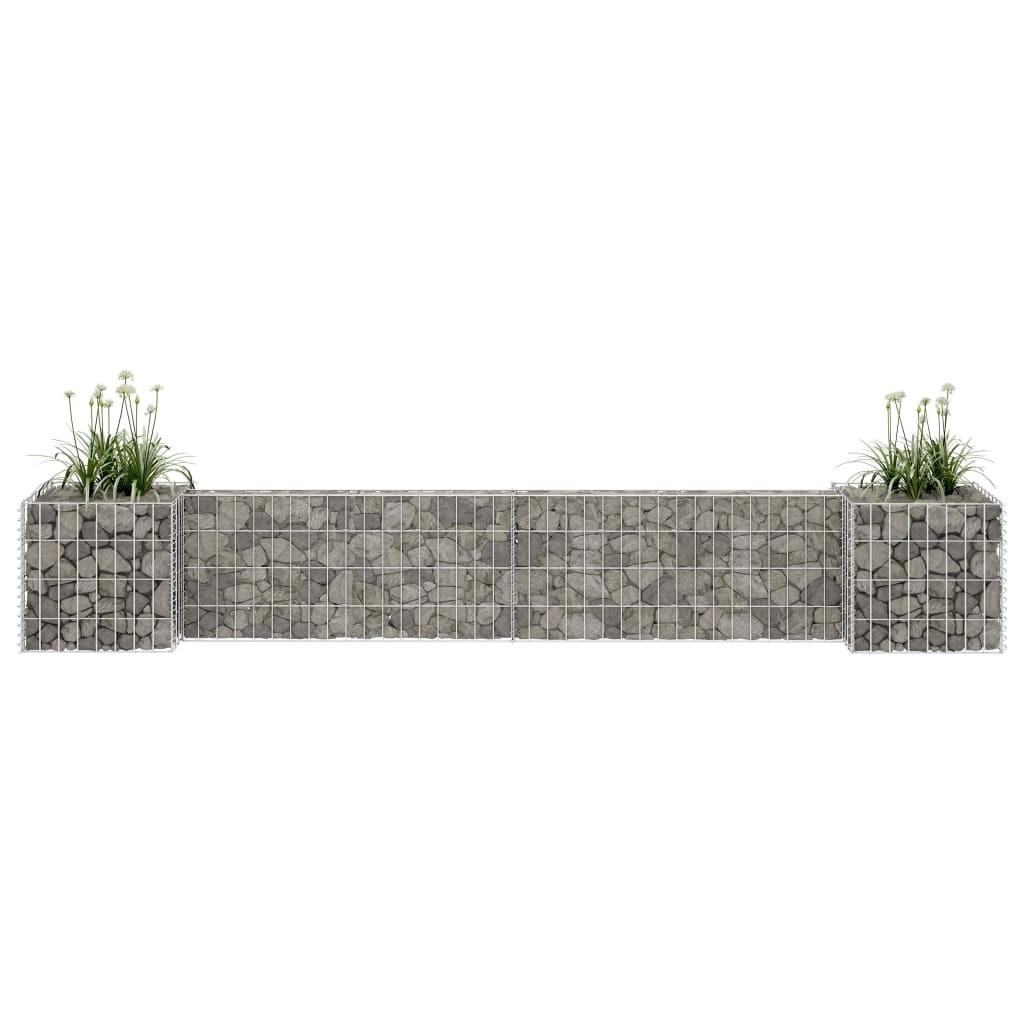 H-formet gabion-plantekasse 260x40x40 cm stål