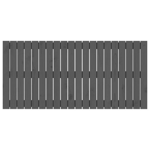 Sengegavl 127,5x3x60 cm massivt fyrretræ grå