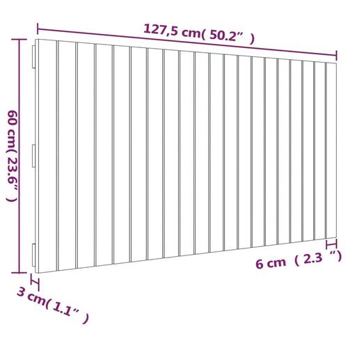 Sengegavl 127,5x3x60 cm massivt fyrretræ gyldenbrun