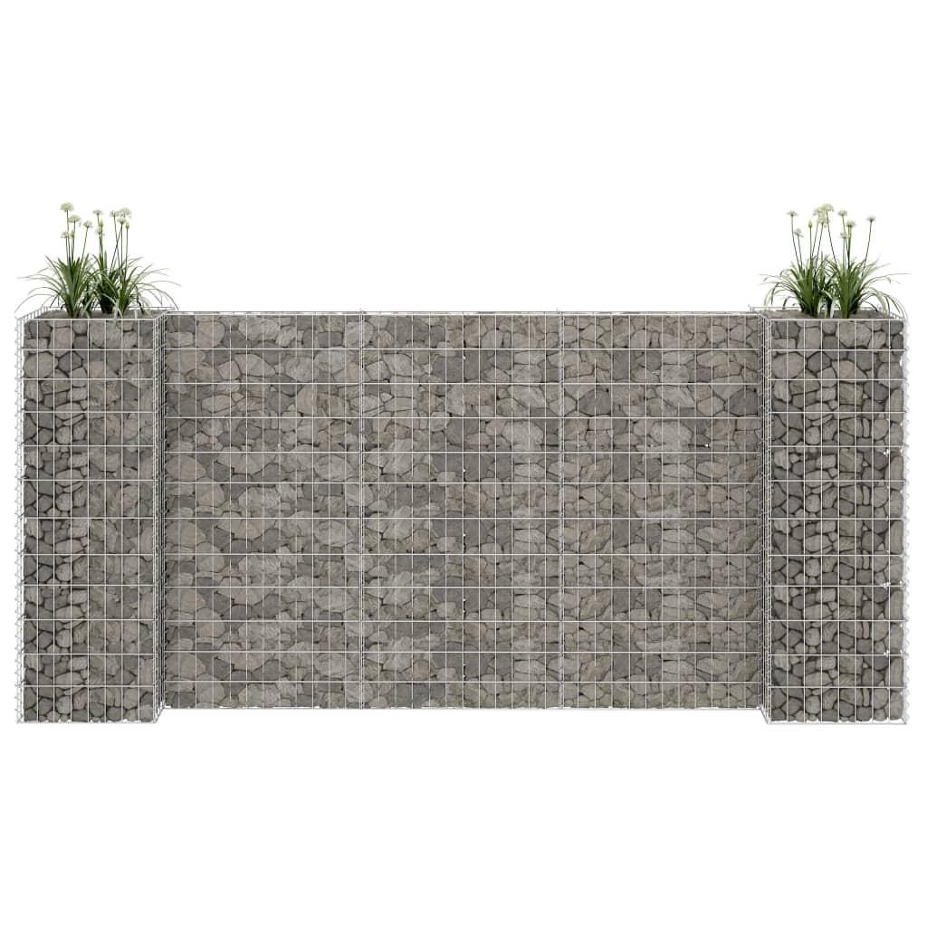 H-formet gabion-plantekasse 260x40x120 cm stål