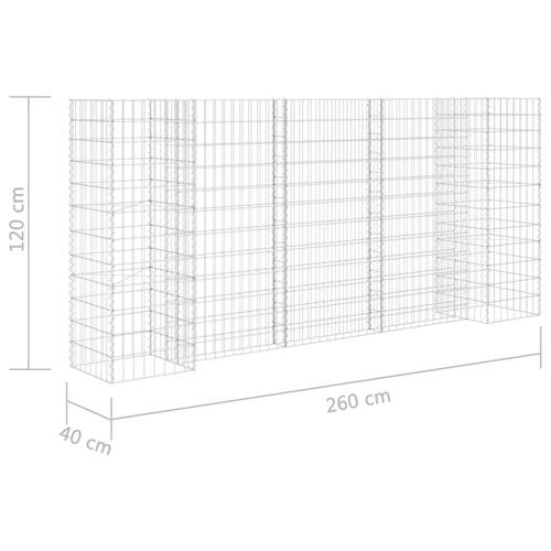 H-formet gabion-plantekasse 260x40x120 cm stål