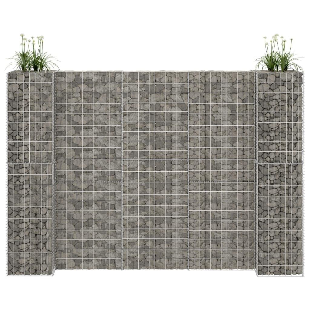 H-formet gabion-plantekasse 260x40x200 cm stål