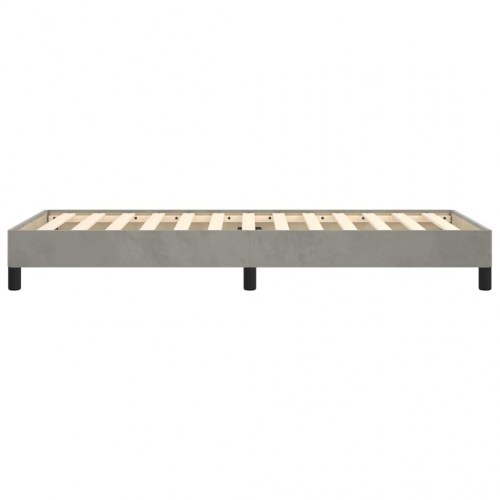 Sengeramme i fløjl - lysegrå 80×200 cm (uden madras)