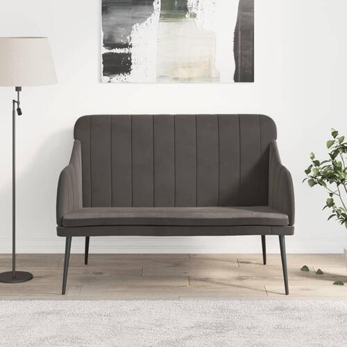 Bænk 110x76x80 cm velour mørkegrå