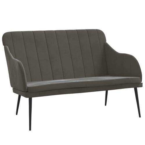 Bænk 110x76x80 cm velour mørkegrå