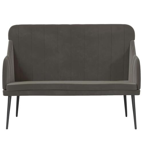 Bænk 110x76x80 cm velour mørkegrå