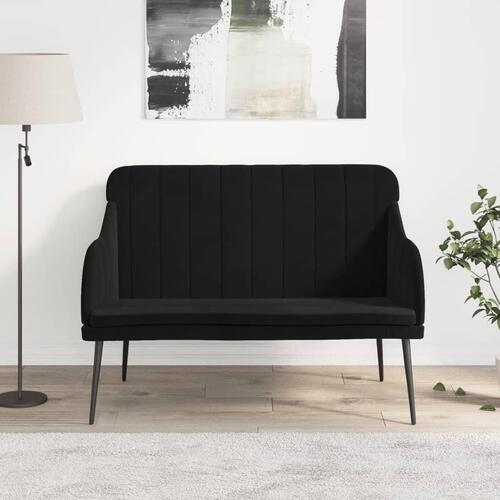 Bænk 110x76x80 cm velour sort