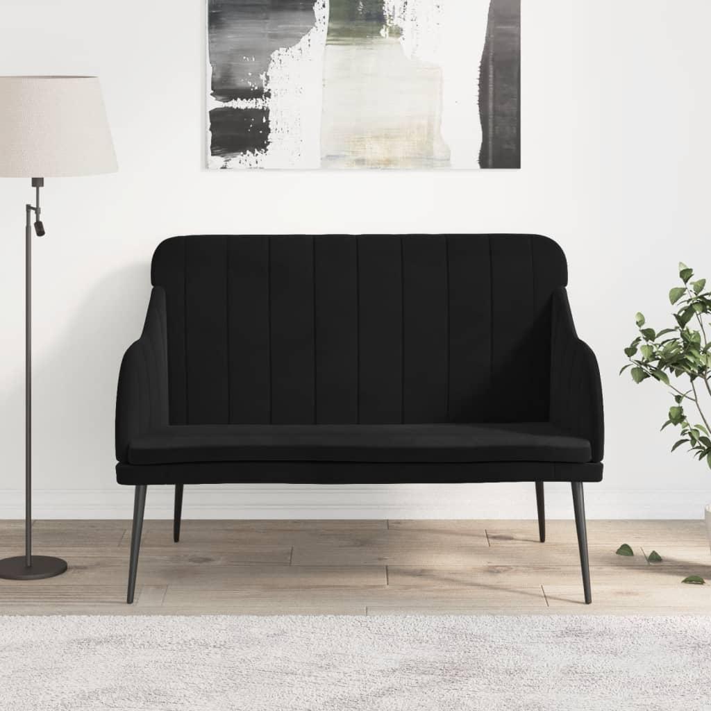 Bænk 110x76x80 cm velour sort