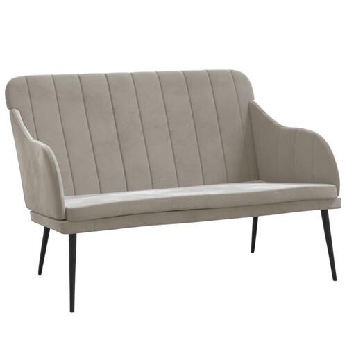 Bænk 110x76x80 cm velour lysegrå
