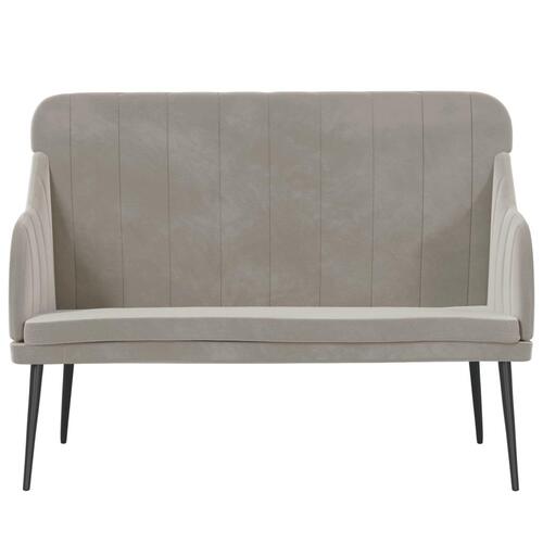 Bænk 110x76x80 cm velour lysegrå