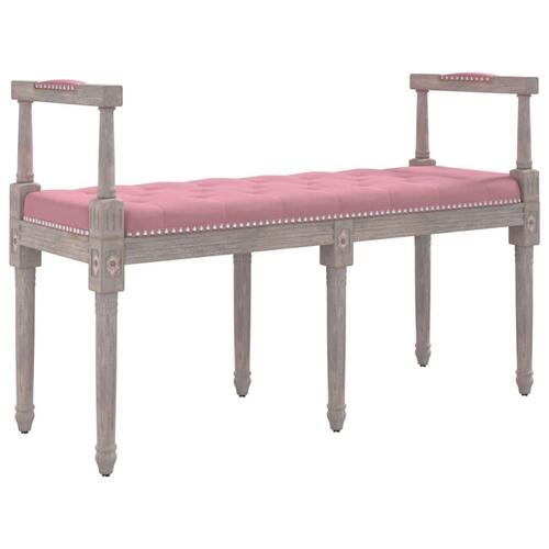 Bænk 110x40x70 cm velour lyserød