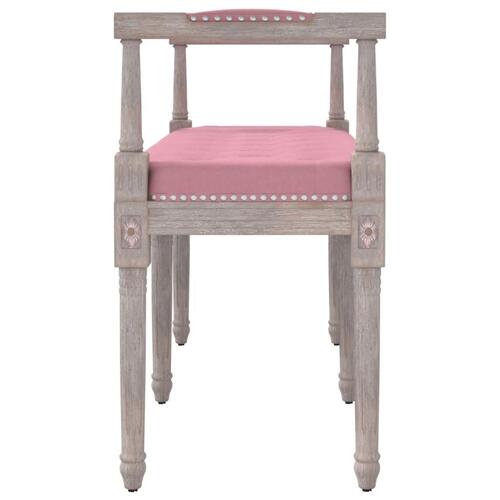 Bænk 110x40x70 cm velour lyserød
